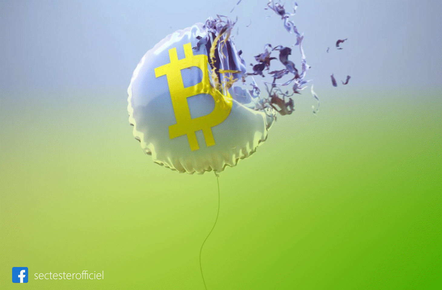 ballon de bitcoins qui explose